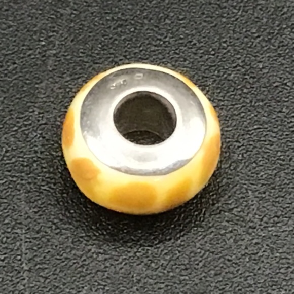 3  Generic .925 Sterling Silver animal print glass beads - Picture 5 of 9